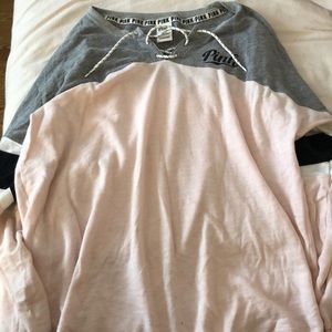 *LAST DAY* PINK VS Lace Up Top